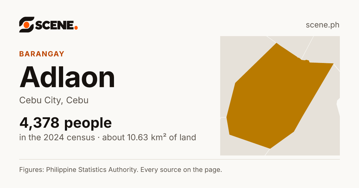 Adlaon, Cebu City, barangay: 4,378 people in the 2024 census