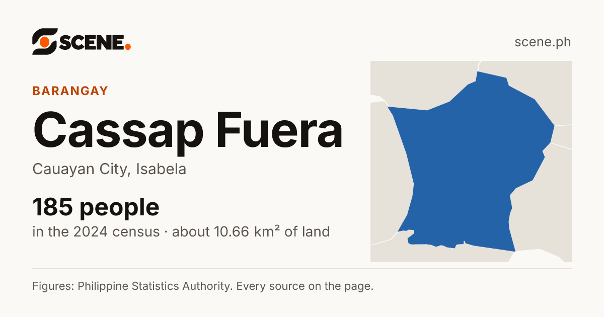 Cassap Fuera, Cauayan City, barangay: 185 people in the 2024 census