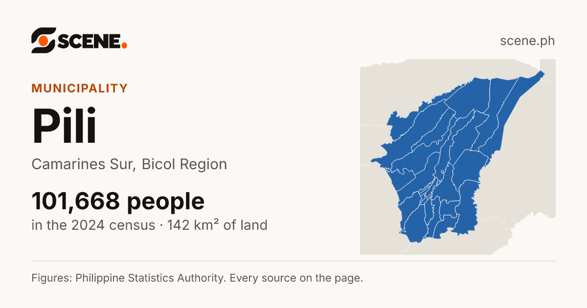 Pili, Camarines Sur, municipality: 101,668 people in the 2024 census