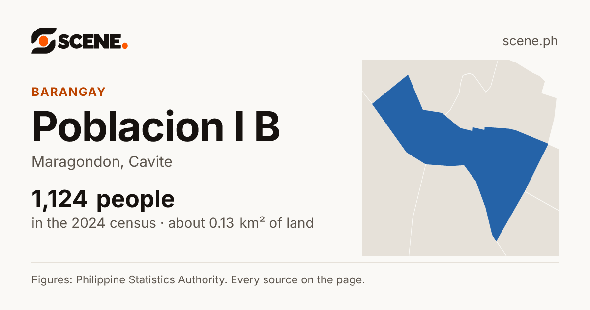 Poblacion I B, Maragondon, barangay: 1,124 people in the 2024 census