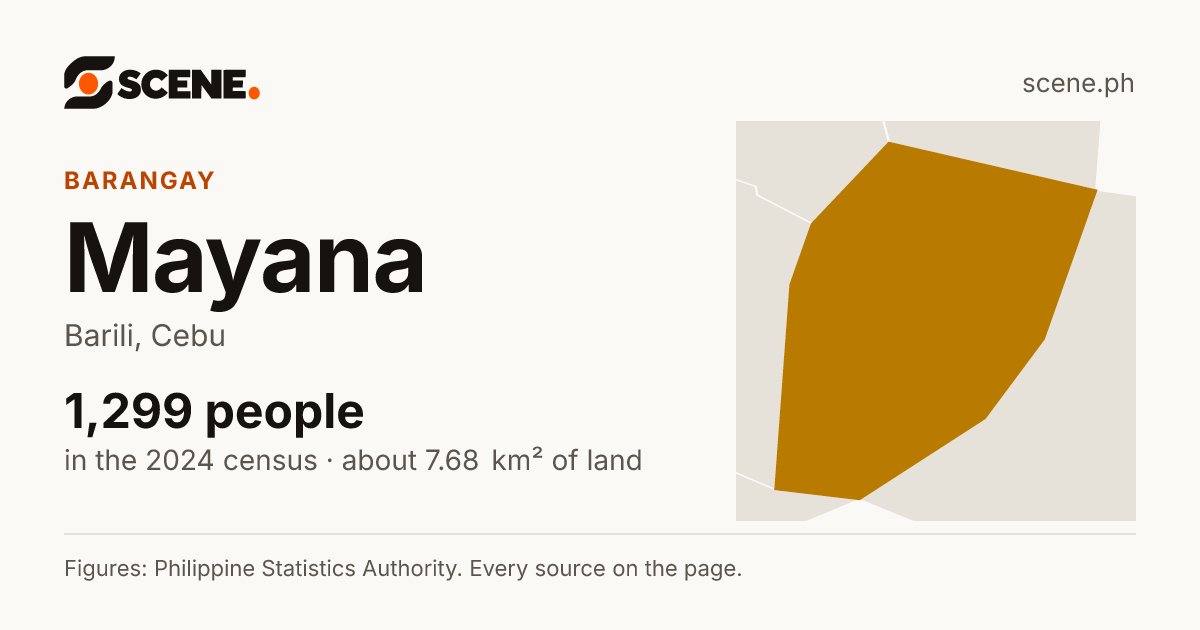 Mayana, Barili, barangay: 1,299 people in the 2024 census