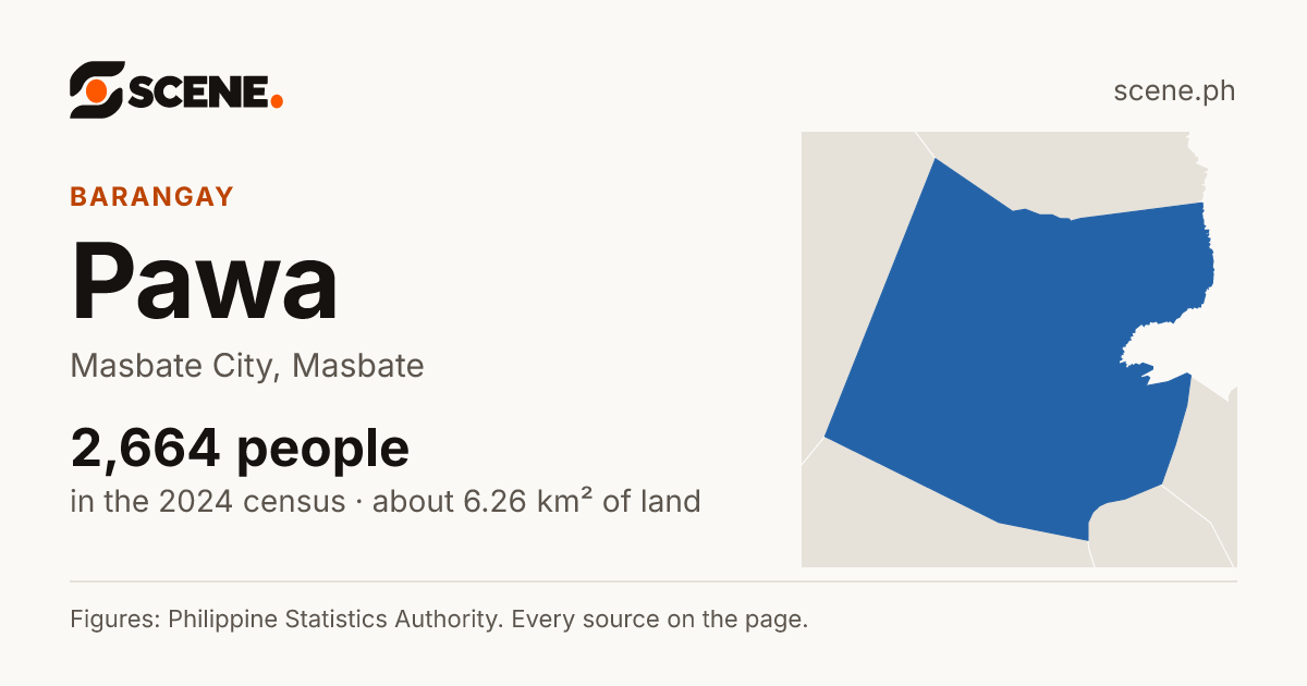 Pawa, Masbate City, barangay: 2,664 people in the 2024 census