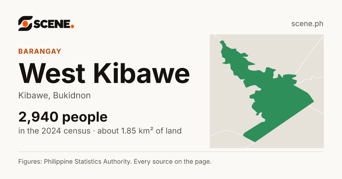 West Kibawe, Kibawe, barangay: 2,940 people in the 2024 census