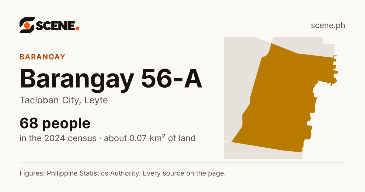 Barangay 56-A, Tacloban City, barangay: 68 people in the 2024 census