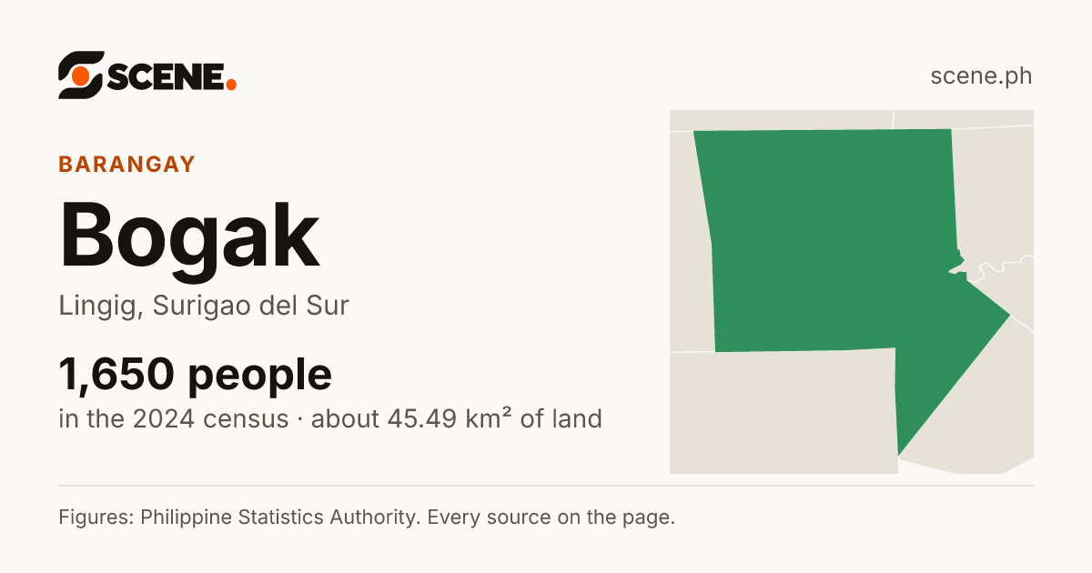 Bogak, Lingig, barangay: 1,650 people in the 2024 census