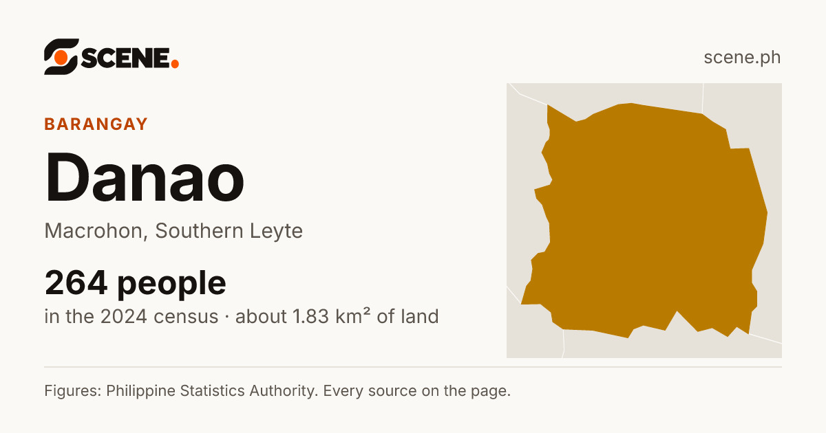 Danao, Macrohon, barangay: 264 people in the 2024 census
