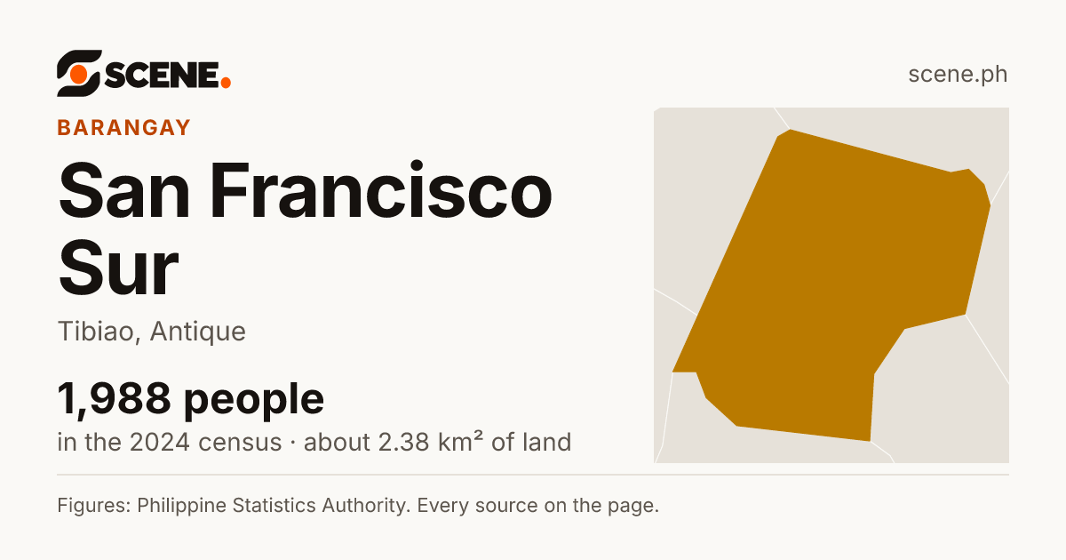 San Francisco Sur, Tibiao, barangay: 1,988 people in the 2024 census