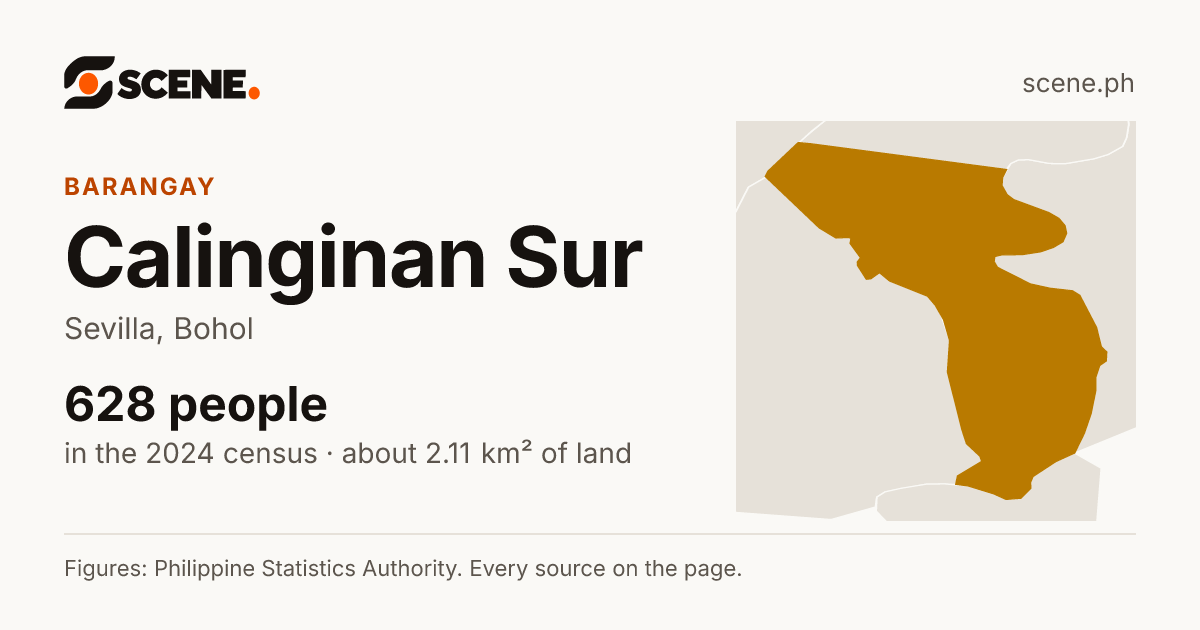 Calinginan Sur, Sevilla, barangay: 628 people in the 2024 census