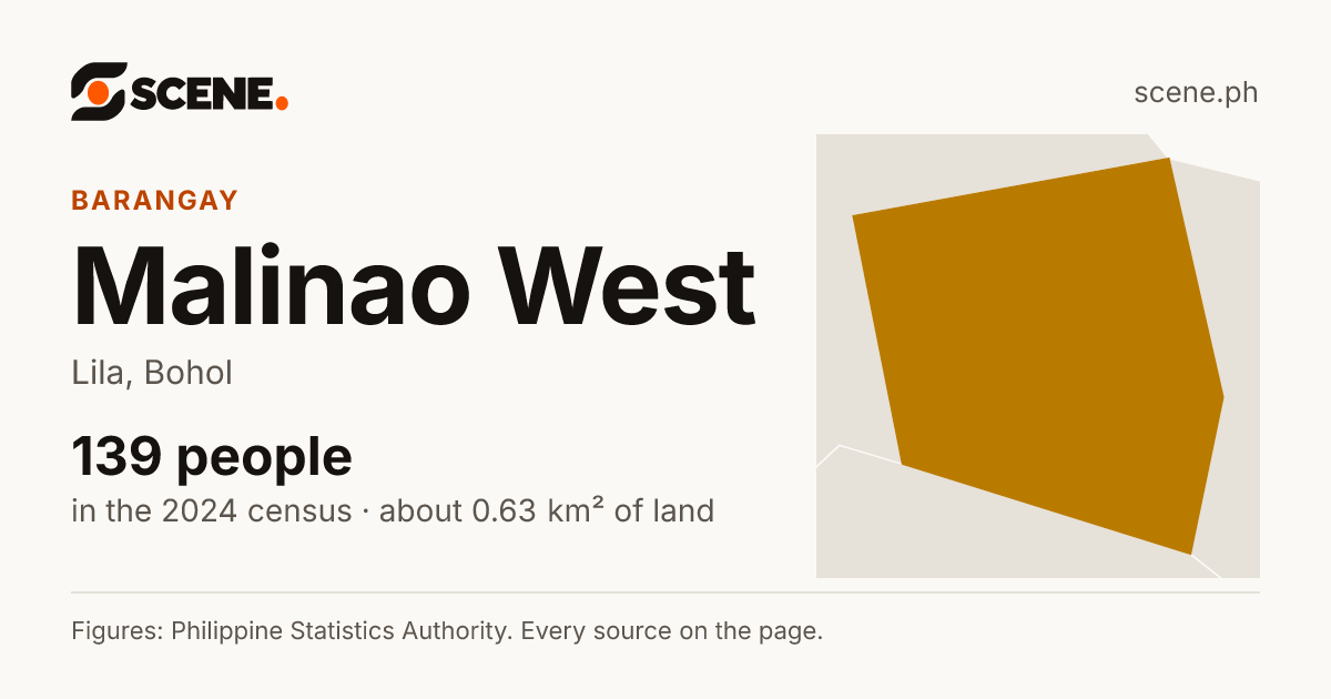 Malinao West, Lila, barangay: 139 people in the 2024 census