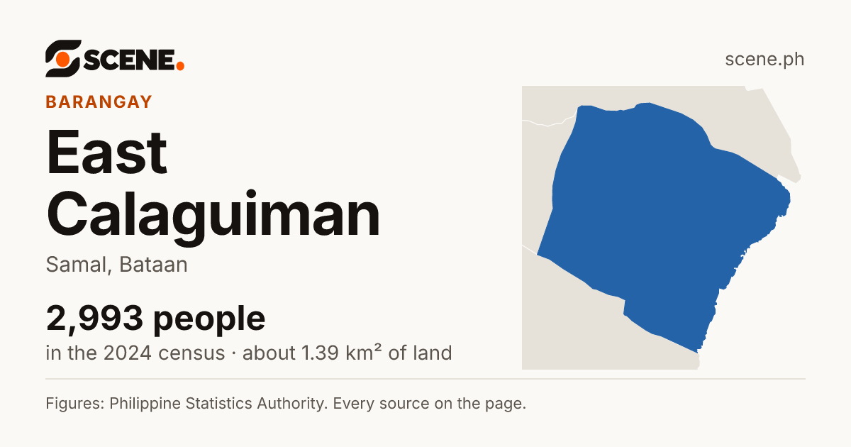 East Calaguiman, Samal, barangay: 2,993 people in the 2024 census