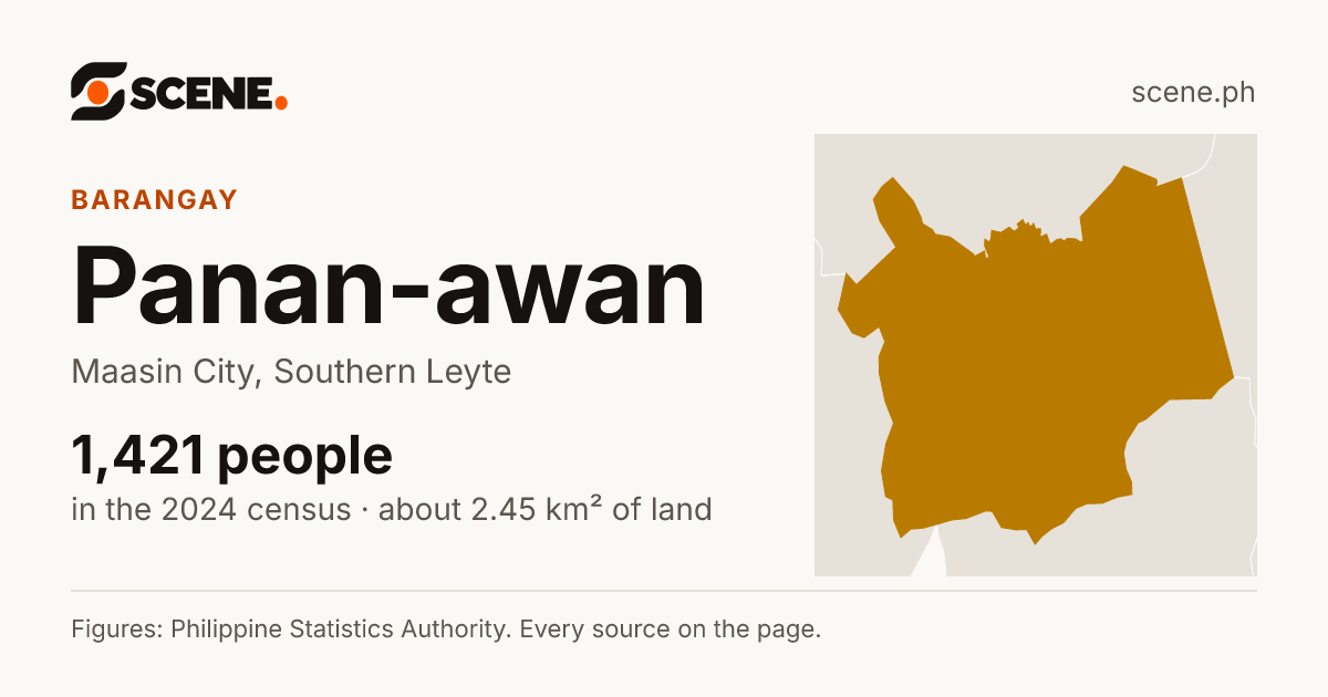 Panan-awan, Maasin City, barangay: 1,421 people in the 2024 census