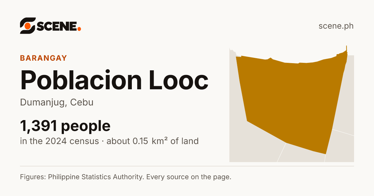 Poblacion Looc, Dumanjug, barangay: 1,391 people in the 2024 census