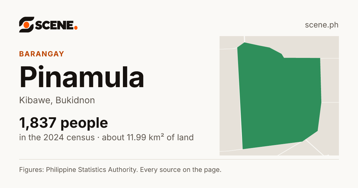 Pinamula, Kibawe, barangay: 1,837 people in the 2024 census