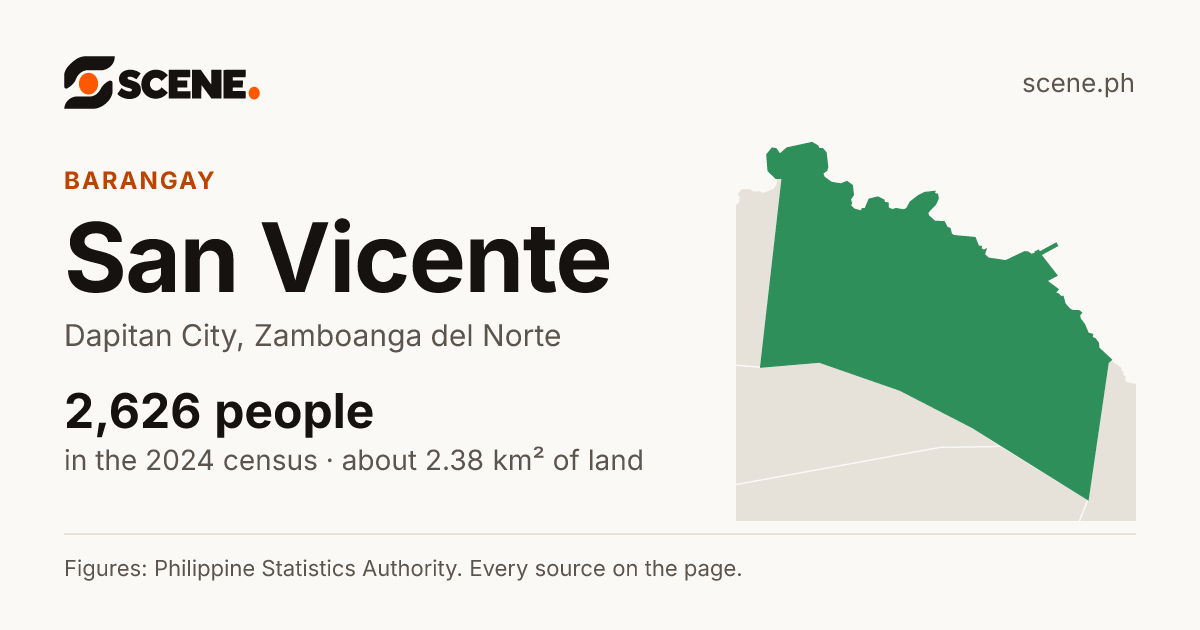 San Vicente, Dapitan City, barangay: 2,626 people in the 2024 census