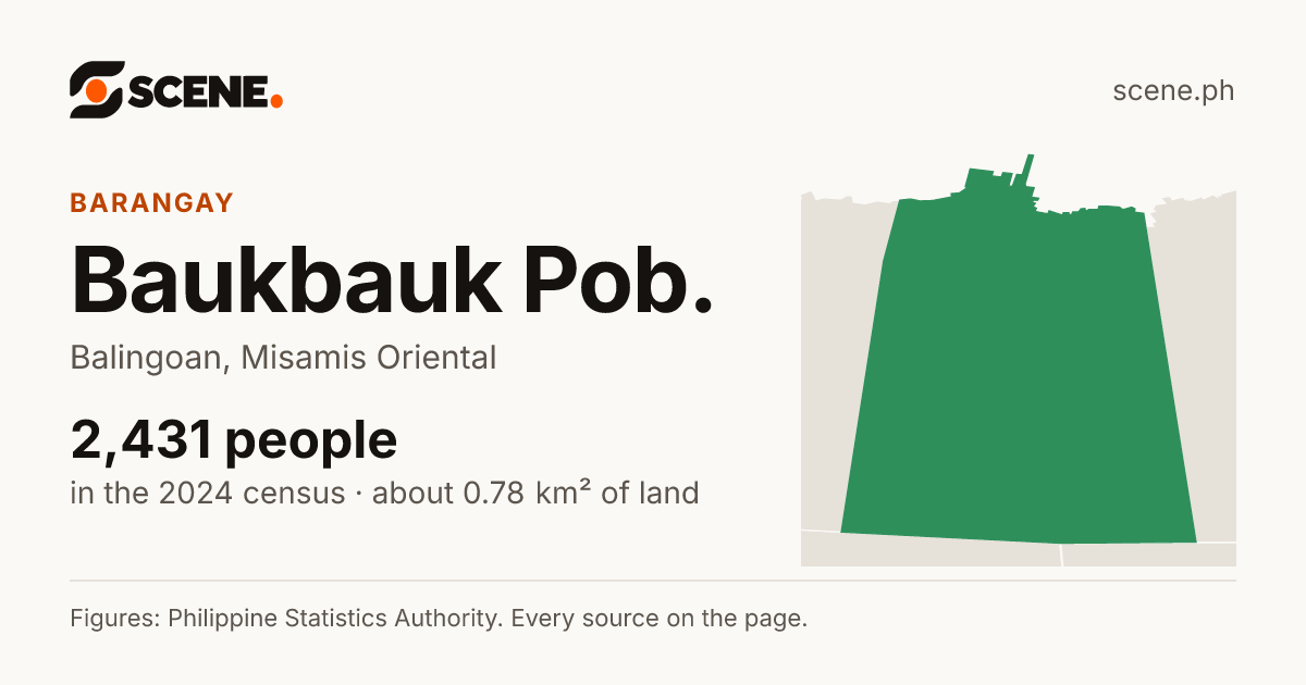 Baukbauk Pob., Balingoan, barangay: 2,431 people in the 2024 census