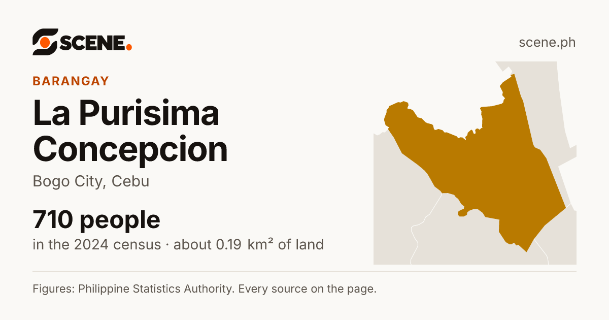 La Purisima Concepcion, Bogo City, barangay: 710 people in the 2024 census