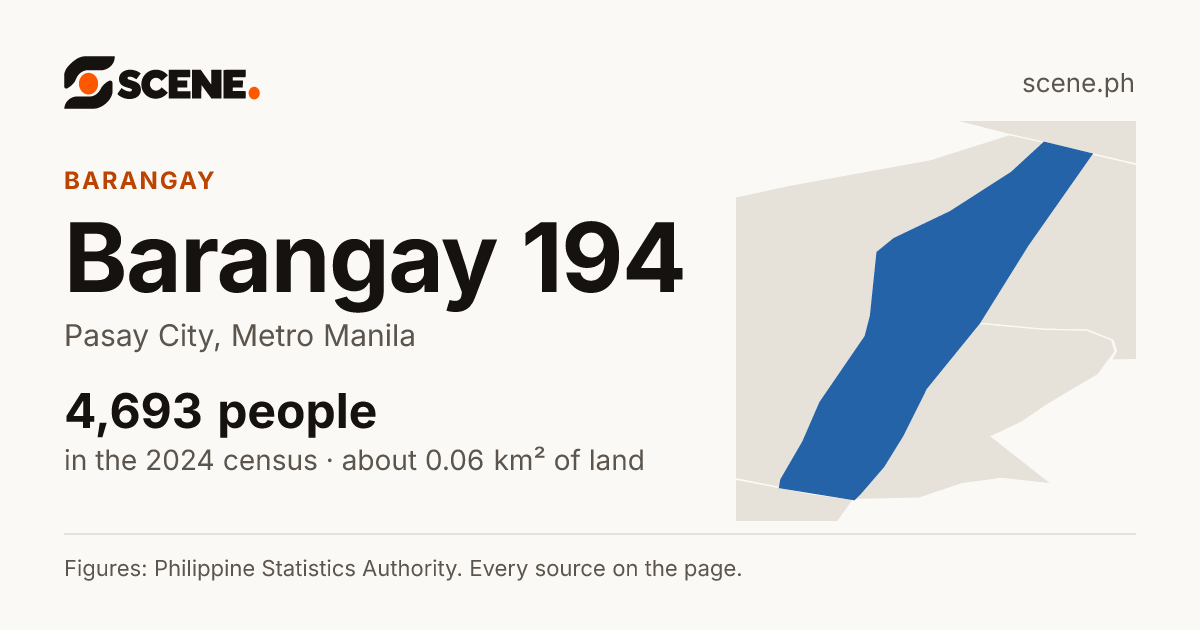 Barangay 194, Pasay City, barangay: 4,693 people in the 2024 census