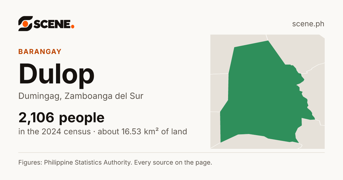 Dulop, Dumingag, barangay: 2,106 people in the 2024 census
