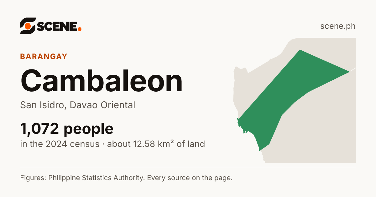 Cambaleon, San Isidro, barangay: 1,072 people in the 2024 census