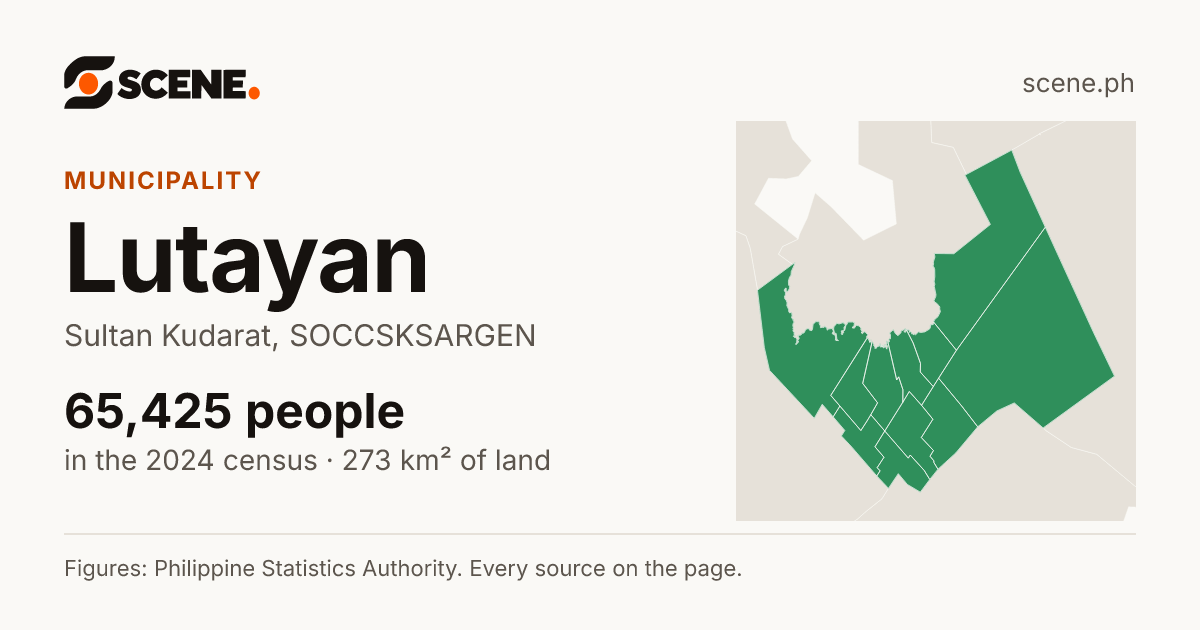 Lutayan, Sultan Kudarat, municipality: 65,425 people in the 2024 census
