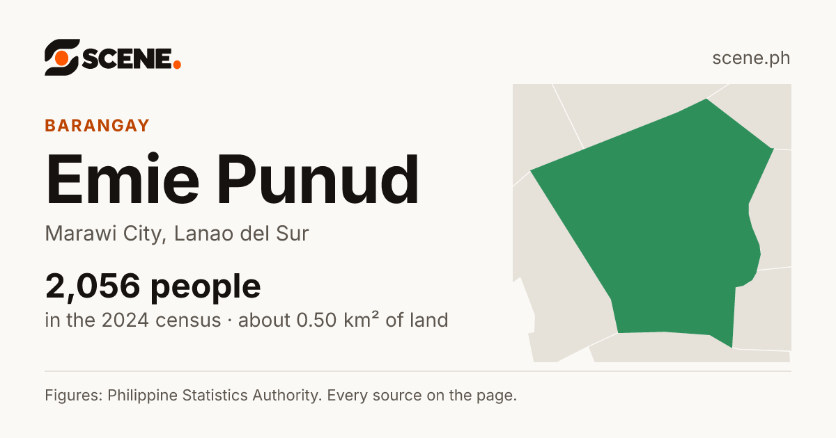 Emie Punud, Marawi City, barangay: 2,056 people in the 2024 census
