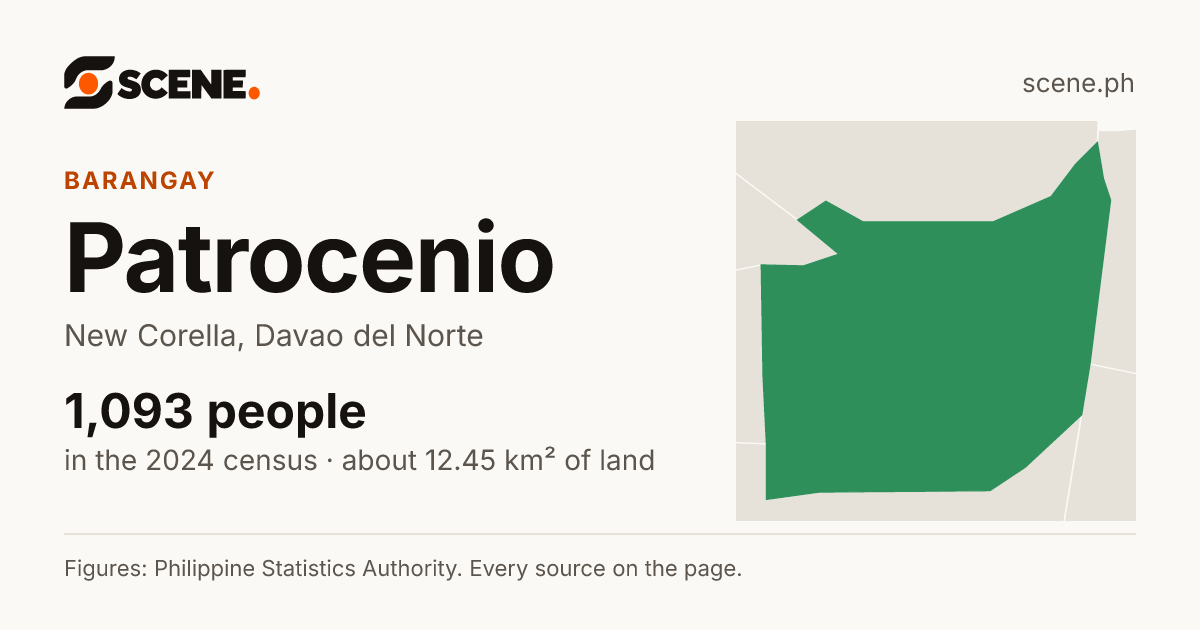 Patrocenio, New Corella, barangay: 1,093 people in the 2024 census