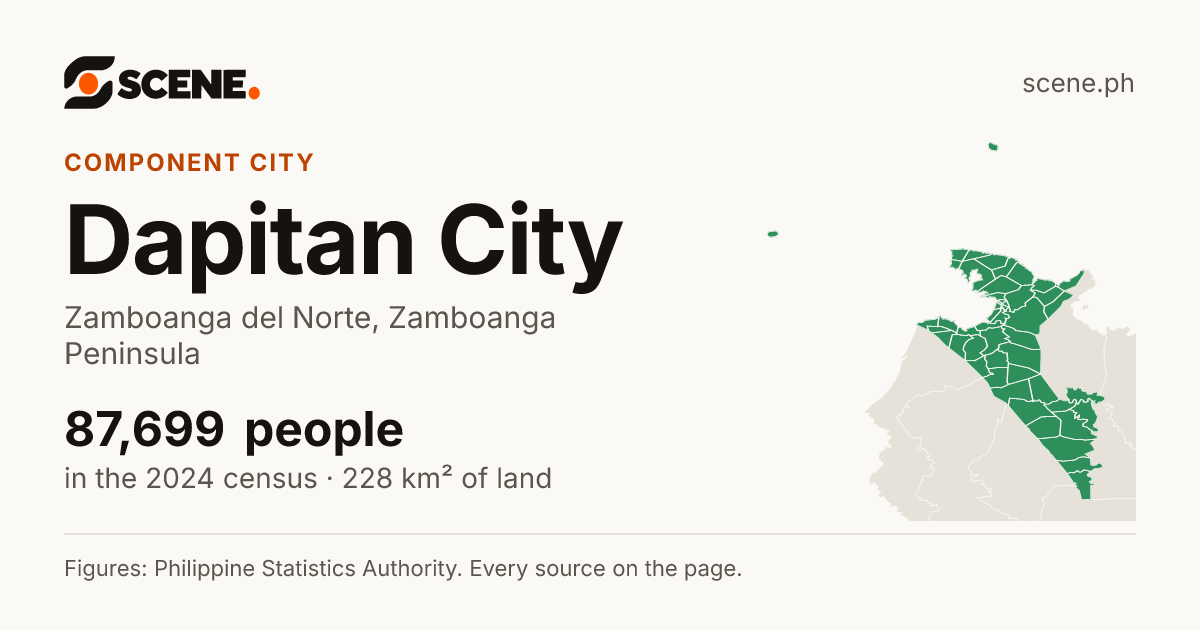 Dapitan City, Zamboanga del Norte, component city: 87,699 people in the 2024 census