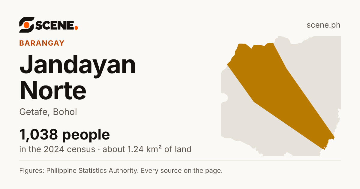 Jandayan Norte, Getafe, barangay: 1,038 people in the 2024 census