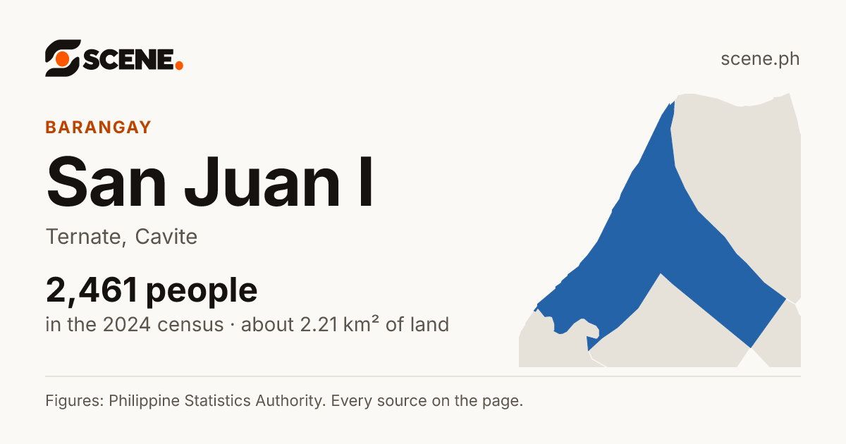 San Juan I, Ternate, barangay: 2,461 people in the 2024 census