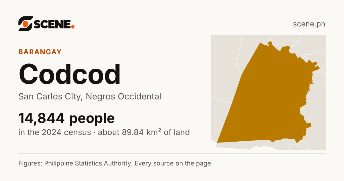 Codcod, San Carlos City, barangay: 14,844 people in the 2024 census