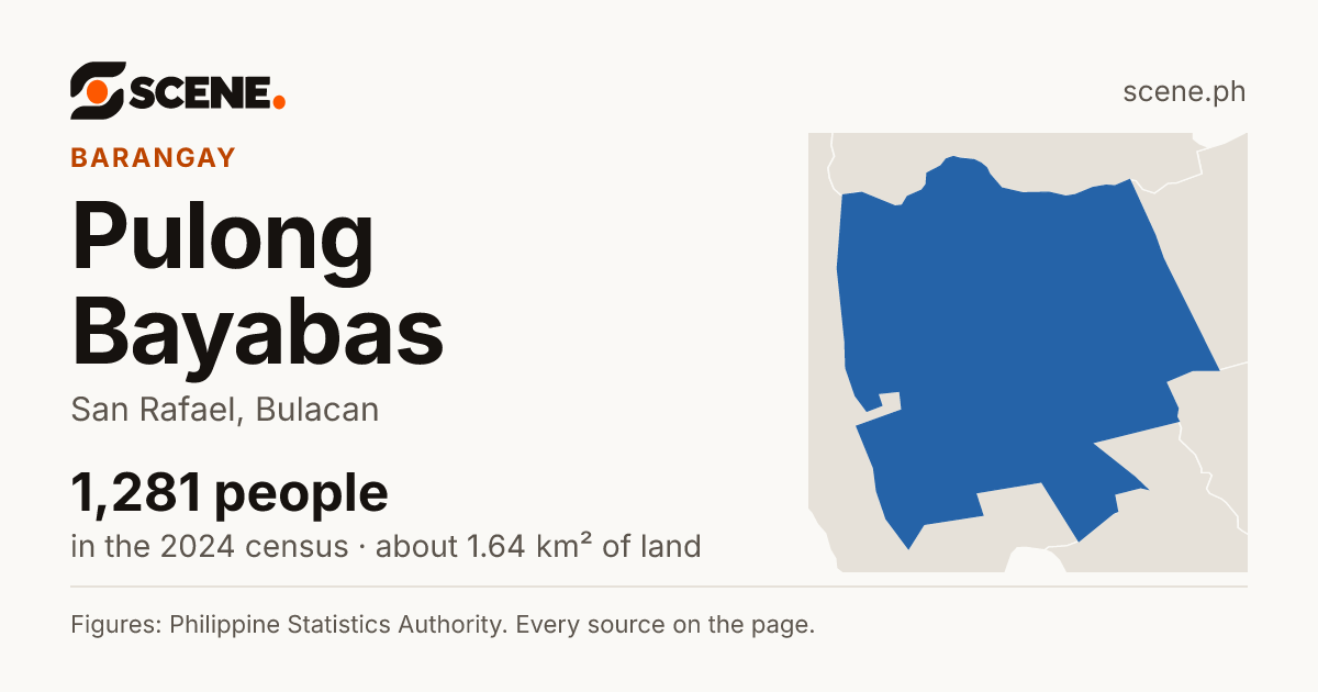 Pulong Bayabas, San Rafael, barangay: 1,281 people in the 2024 census