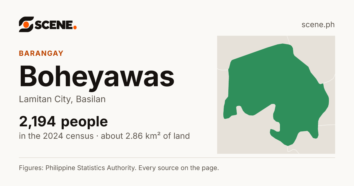 Boheyawas, Lamitan City, barangay: 2,194 people in the 2024 census