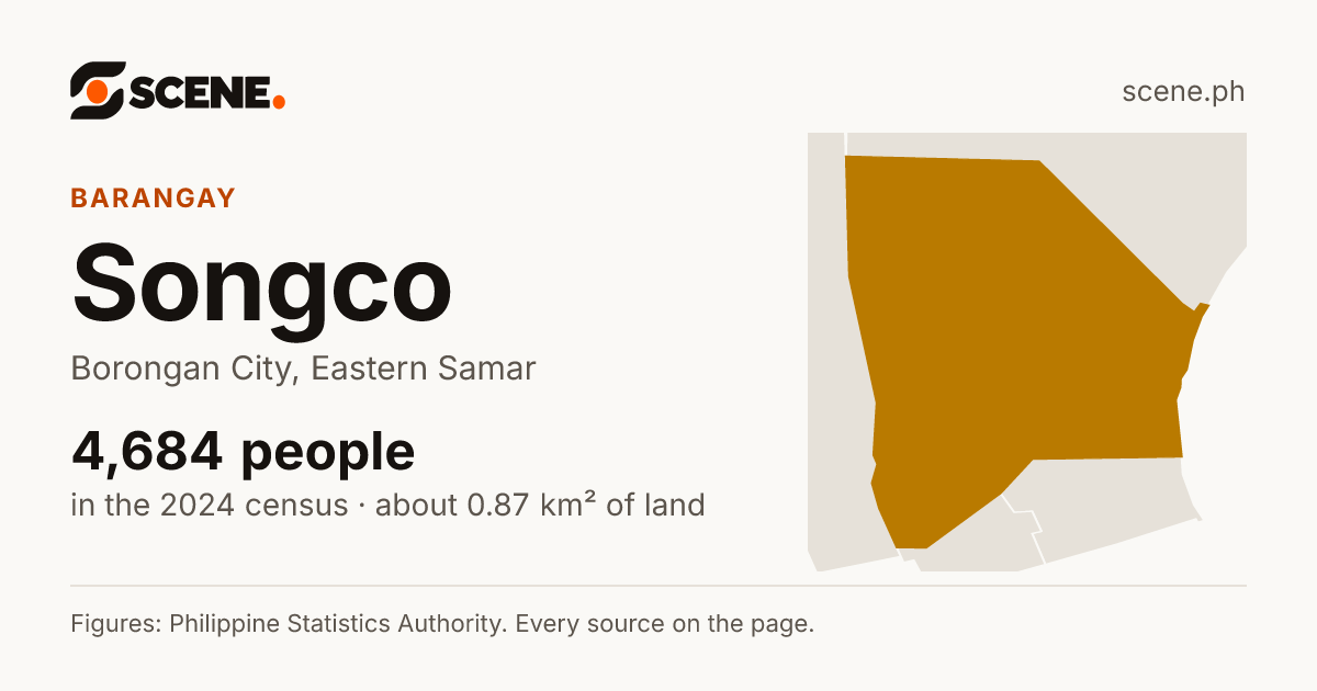 Songco, Borongan City, barangay: 4,684 people in the 2024 census