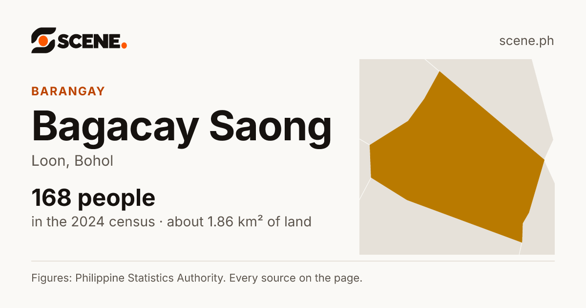 Bagacay Saong, Loon, barangay: 168 people in the 2024 census