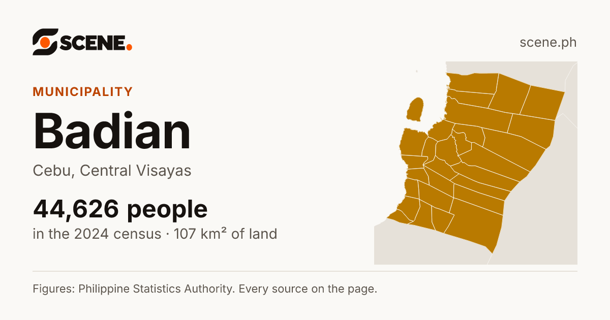 Badian, Cebu, municipality: 44,626 people in the 2024 census