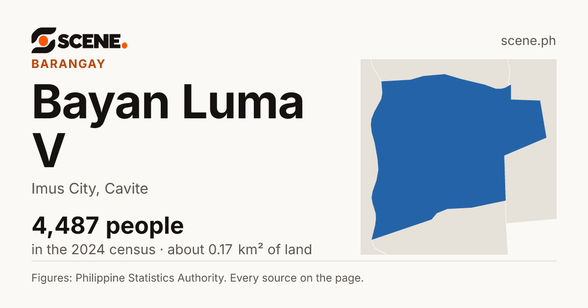 Bayan Luma V, Imus City, barangay: 4,487 people in the 2024 census