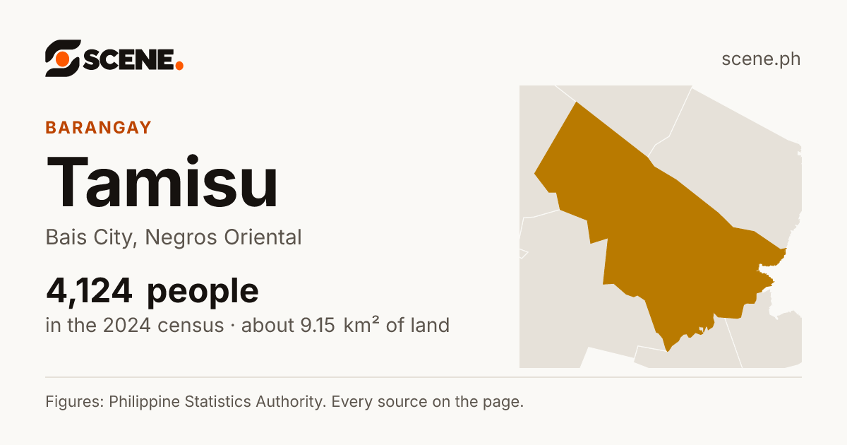 Tamisu, Bais City, barangay: 4,124 people in the 2024 census