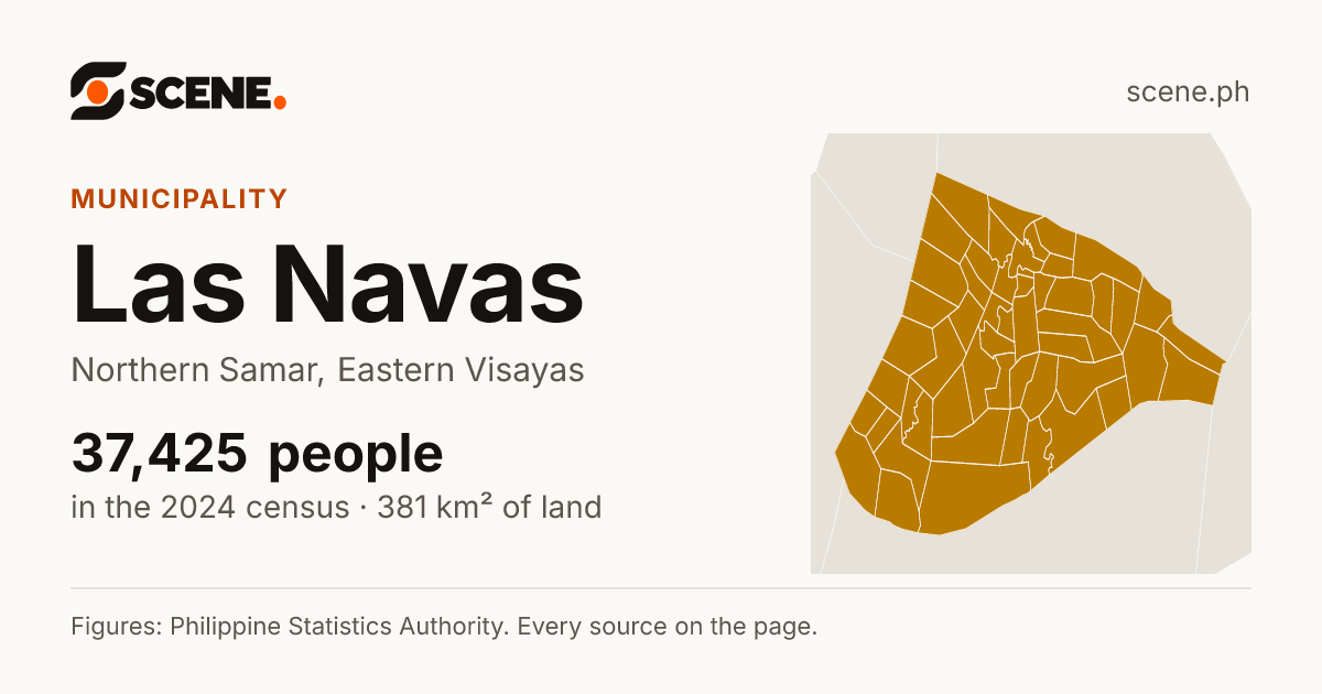 Las Navas, Northern Samar, municipality: 37,425 people in the 2024 census