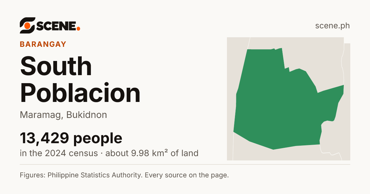 South Poblacion, Maramag, barangay: 13,429 people in the 2024 census