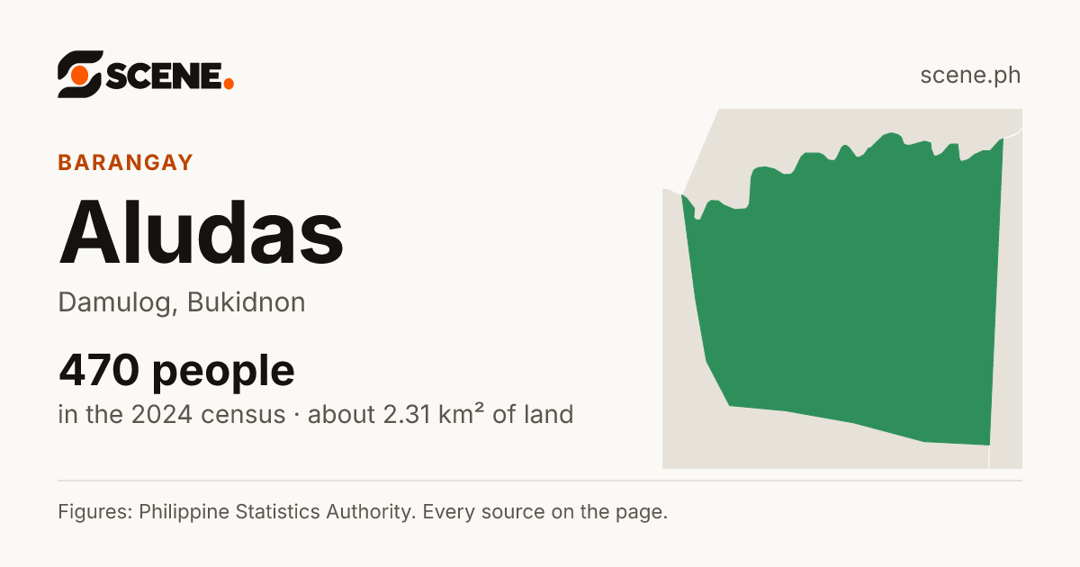 Aludas, Damulog, barangay: 470 people in the 2024 census