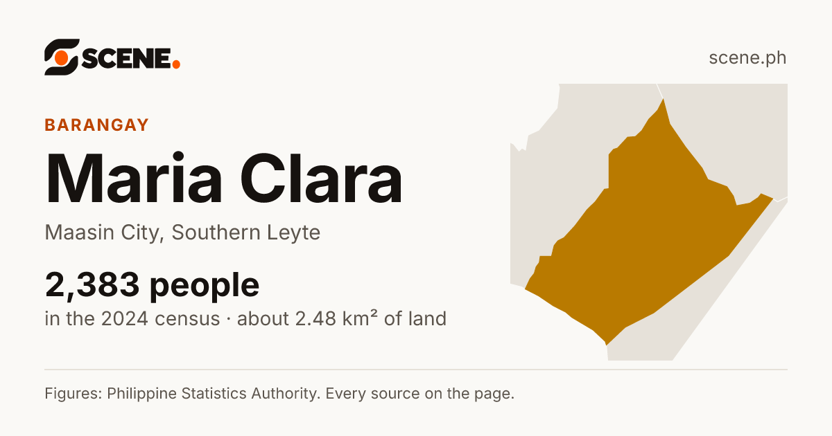 Maria Clara, Maasin City, barangay: 2,383 people in the 2024 census
