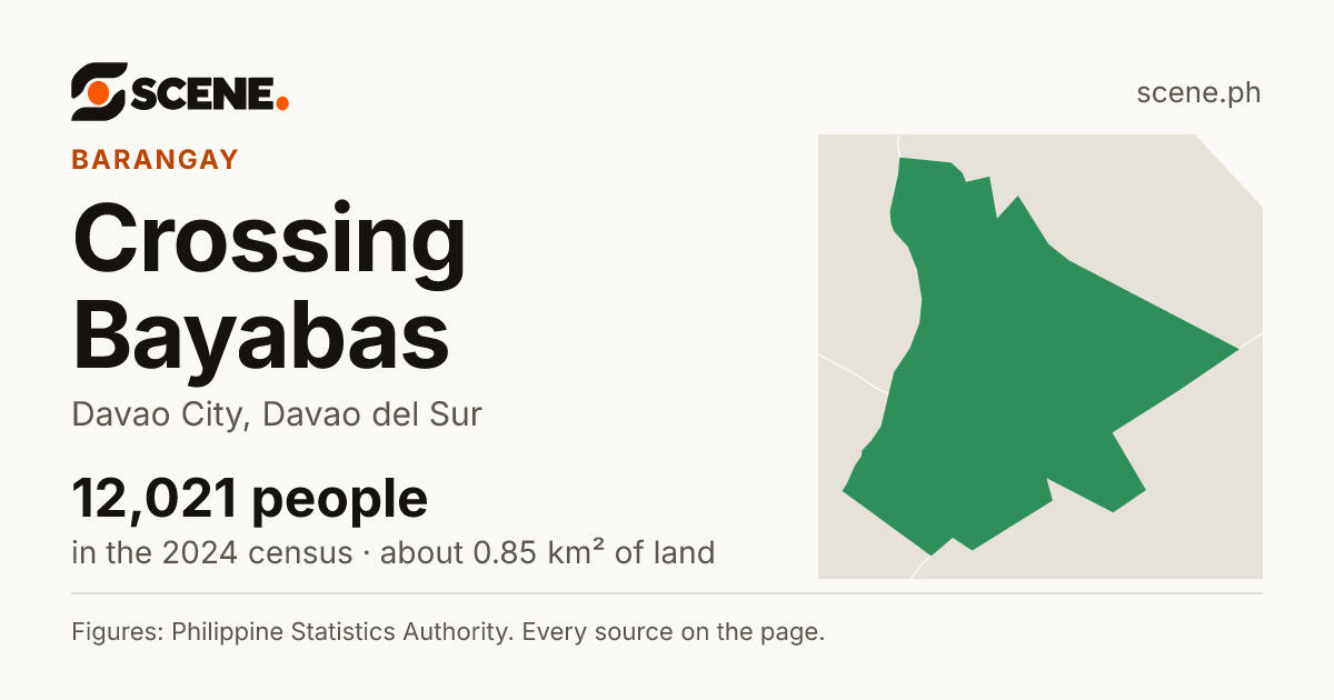 Crossing Bayabas, Davao City, barangay: 12,021 people in the 2024 census