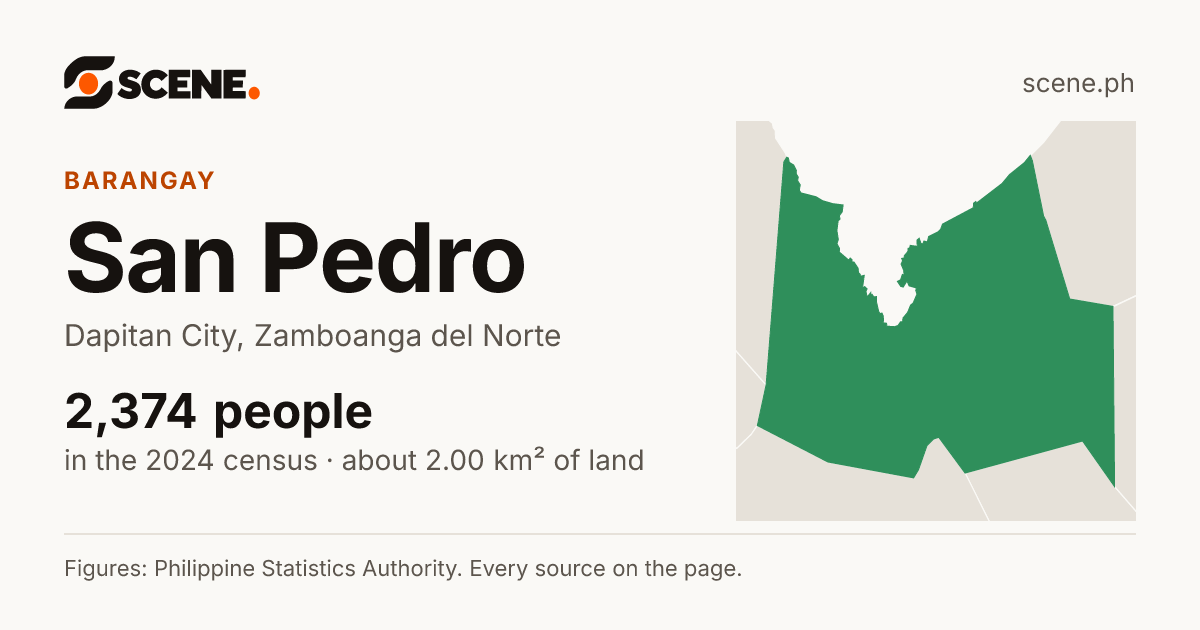 San Pedro, Dapitan City, barangay: 2,374 people in the 2024 census