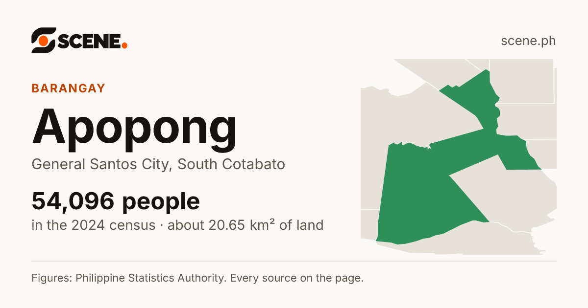 Apopong, General Santos City, barangay: 54,096 people in the 2024 census