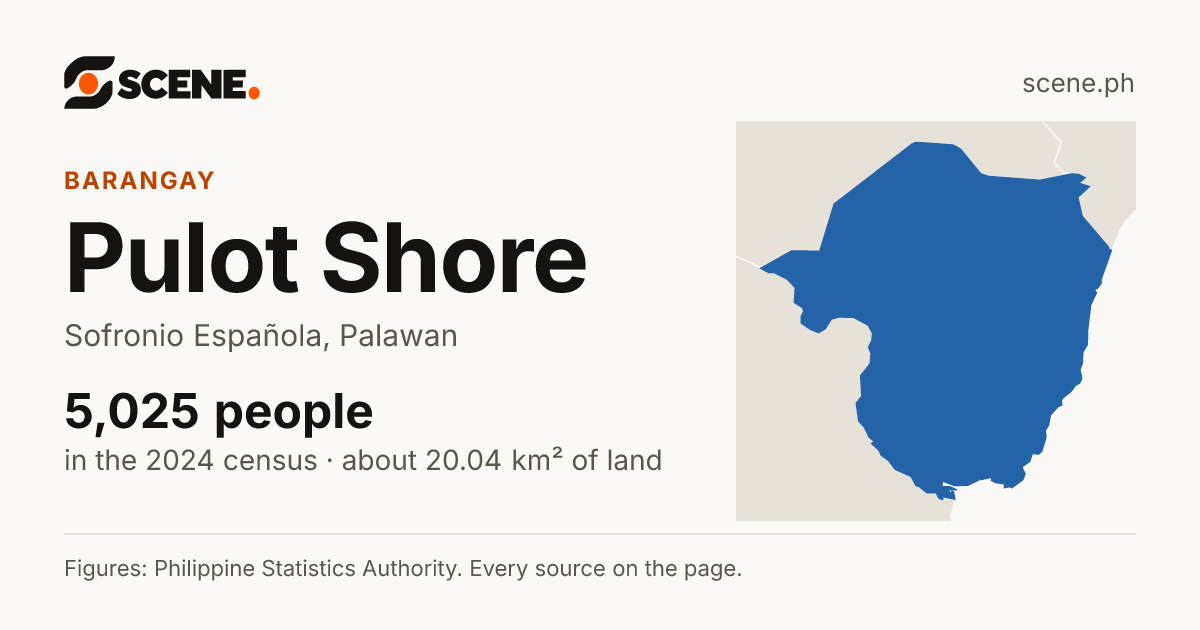 Pulot Shore, Sofronio Española, barangay: 5,025 people in the 2024 census