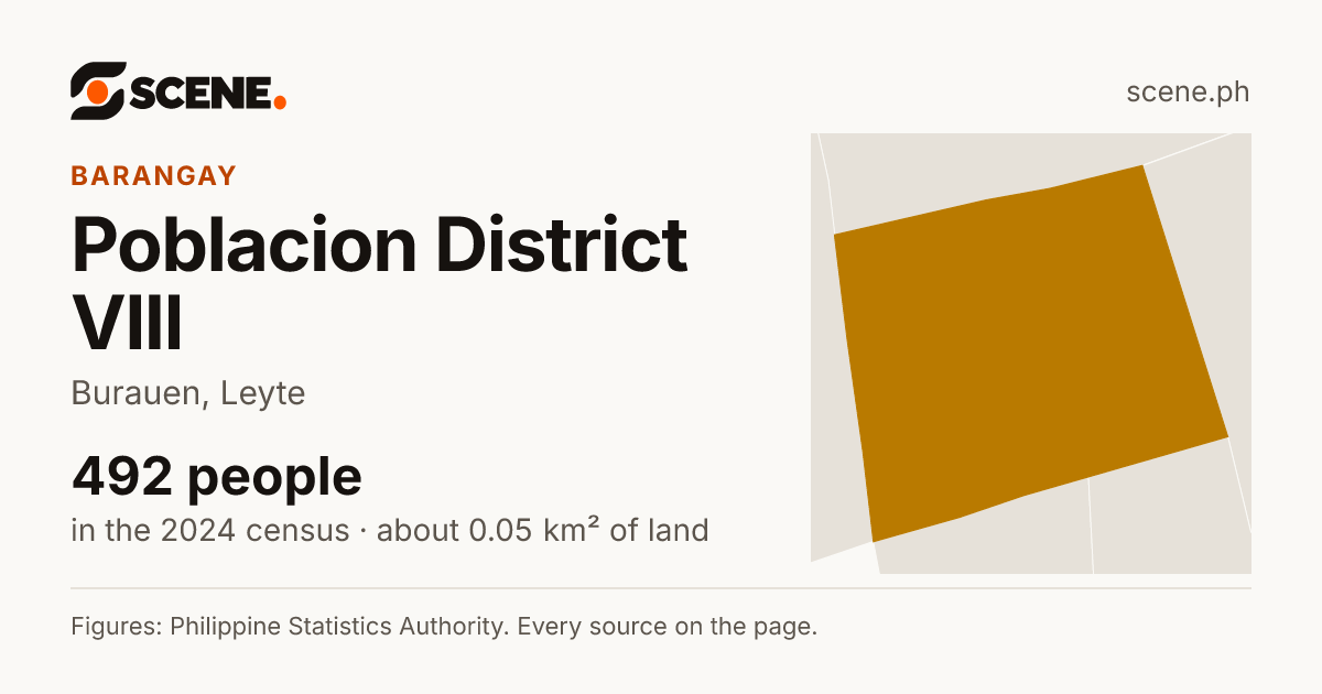 Poblacion District VIII, Burauen, barangay: 492 people in the 2024 census