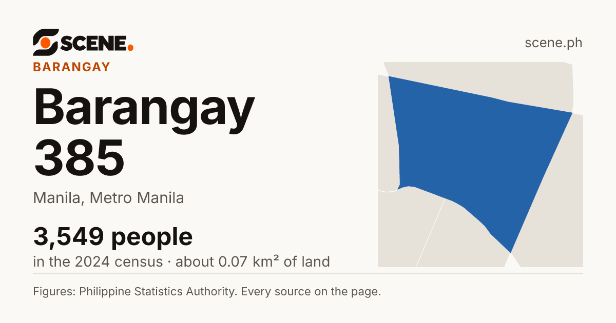 Barangay 385, Manila, barangay: 3,549 people in the 2024 census