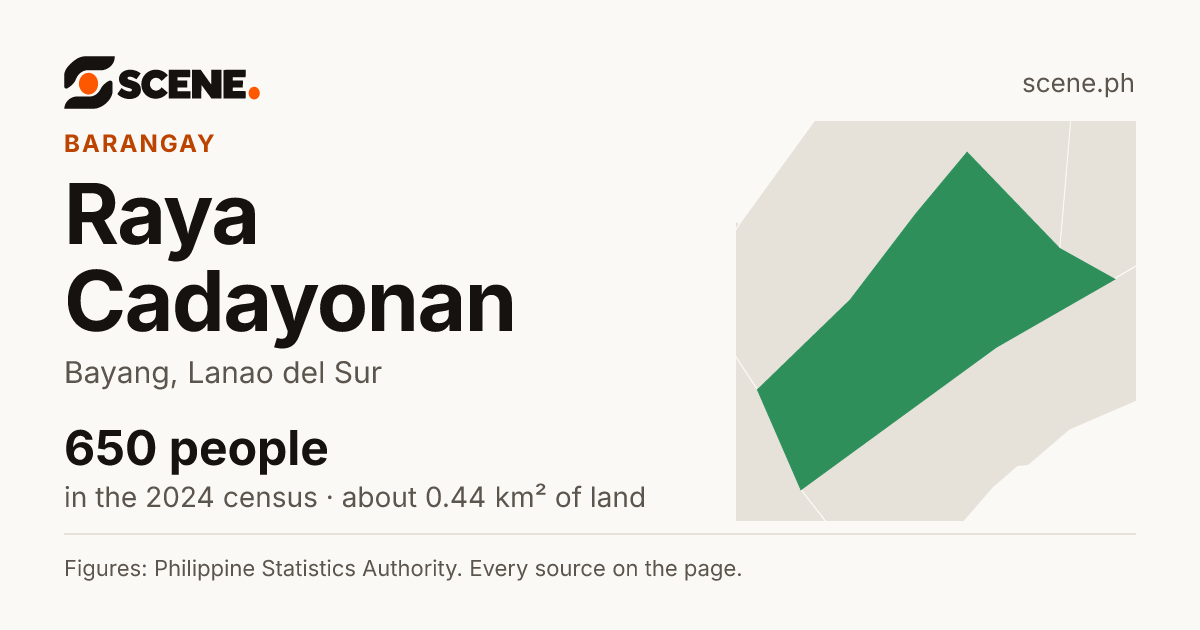 Raya Cadayonan, Bayang, barangay: 650 people in the 2024 census