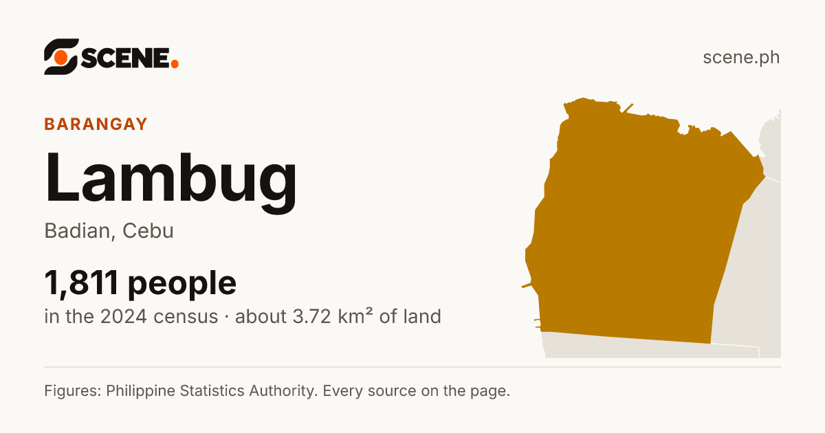 Lambug, Badian, barangay: 1,811 people in the 2024 census