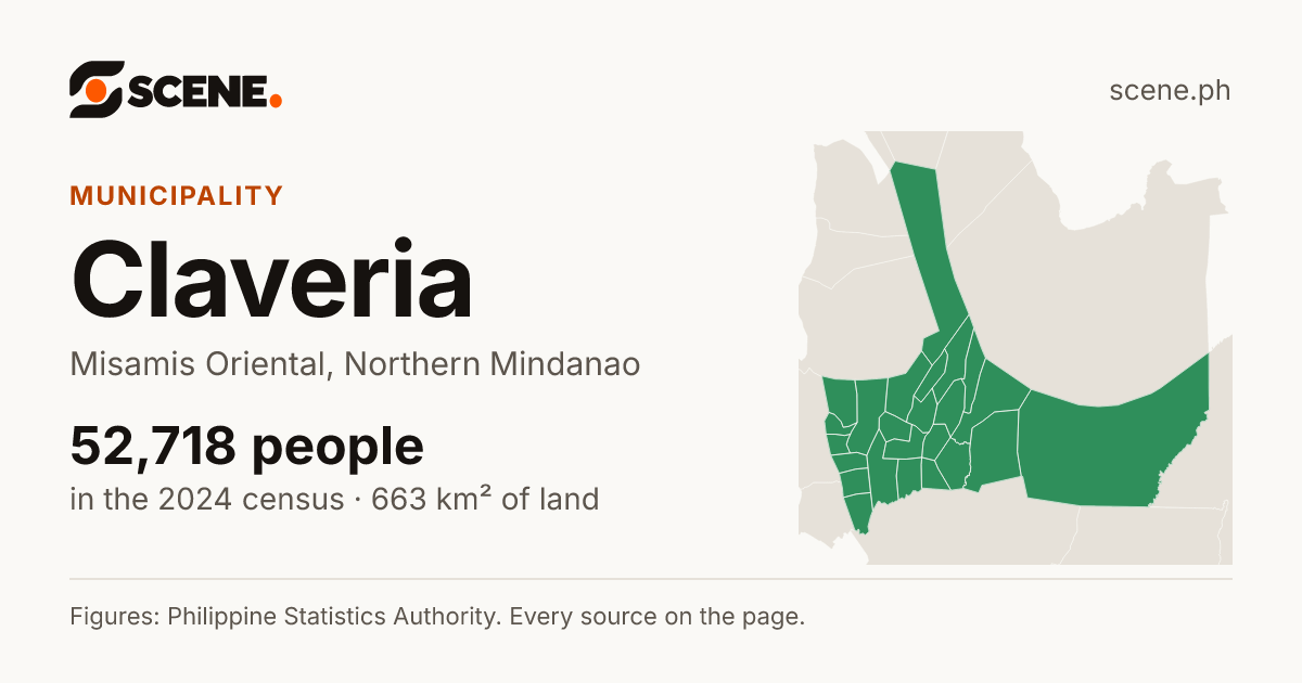 Claveria, Misamis Oriental, municipality: 52,718 people in the 2024 census